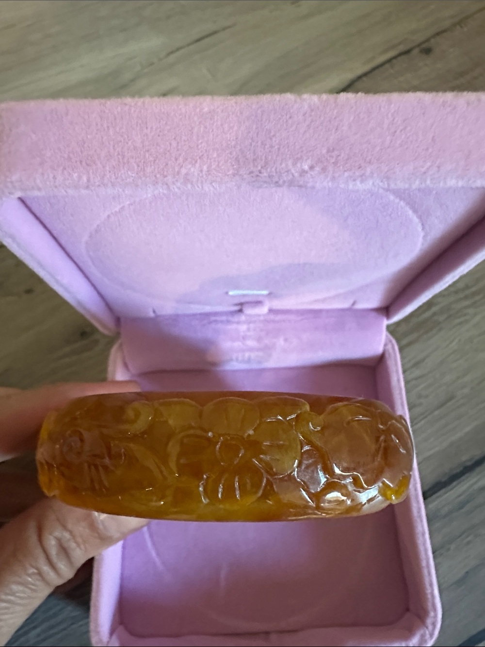 Amber-Effect Floral Carved Bracelet - Women Jewelry Bracelet